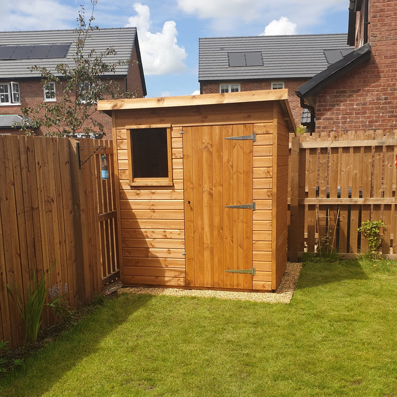 Load image into Gallery viewer, Garden shed on top of plastic shed base kit