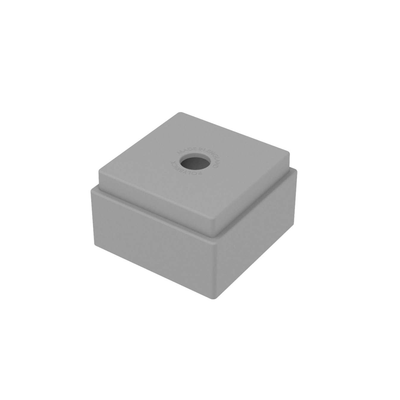 Grått enkelt PolyBrick plastbyggblock.
